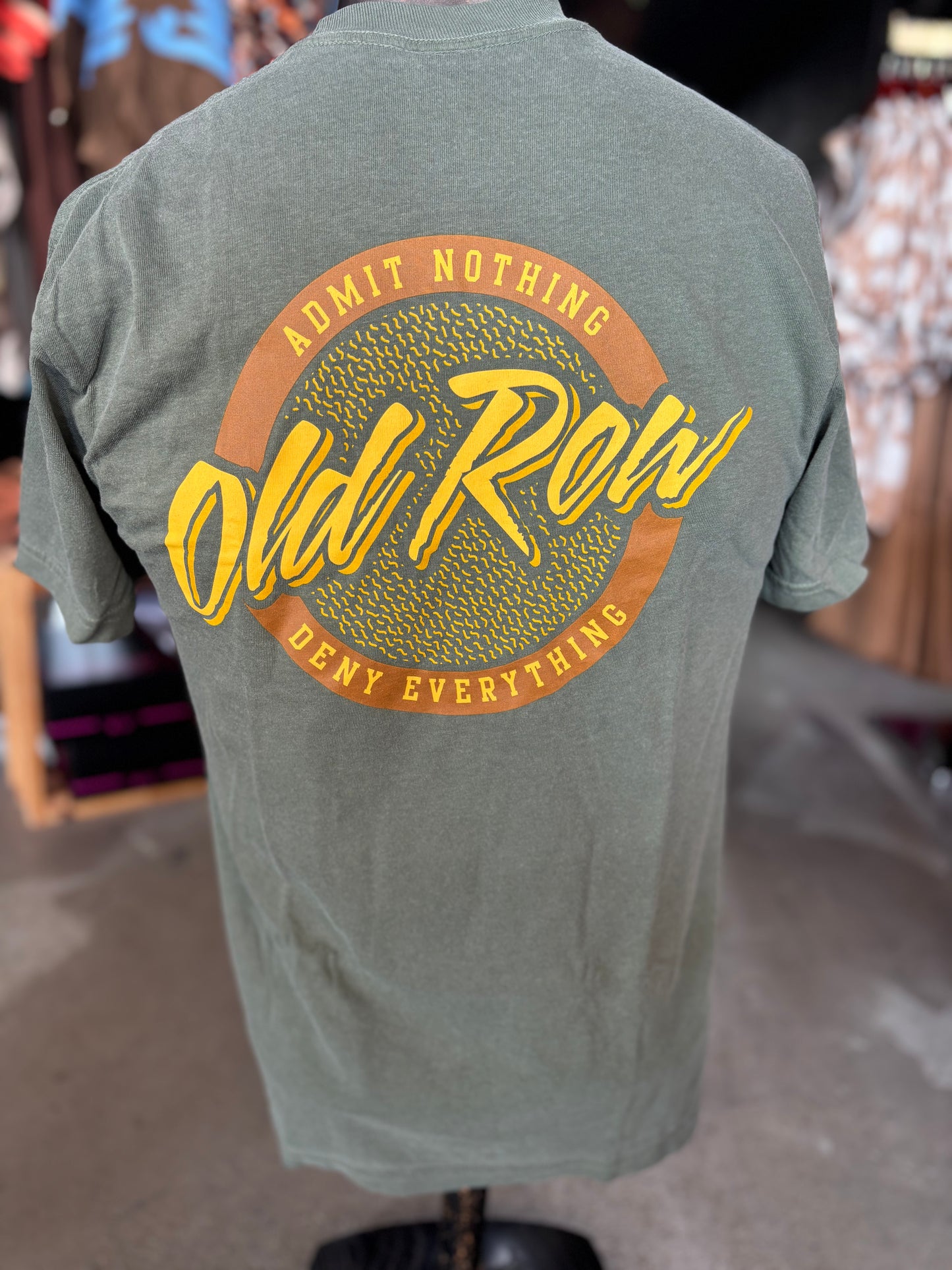 Old Row Circle Logo Pocket Tee Moss Green