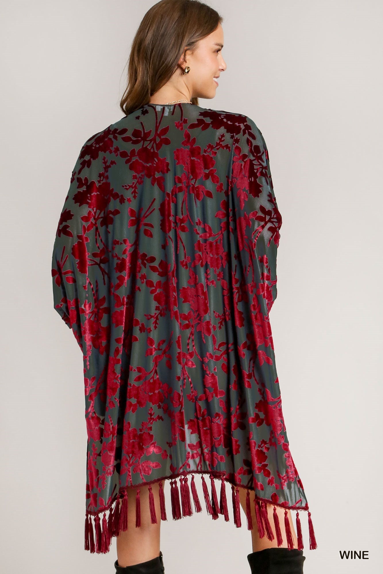 Umgee Two Tone Velvet Kimono