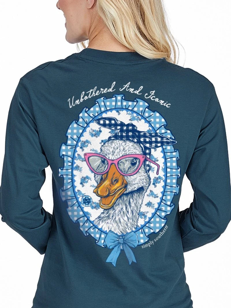 Simply Southern Unbothered And Iconic Goose Long Sleeve Tee
