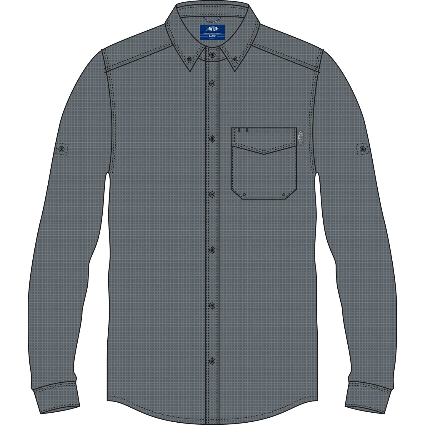 AFTCO Charcoal Palomar Tech Button Down