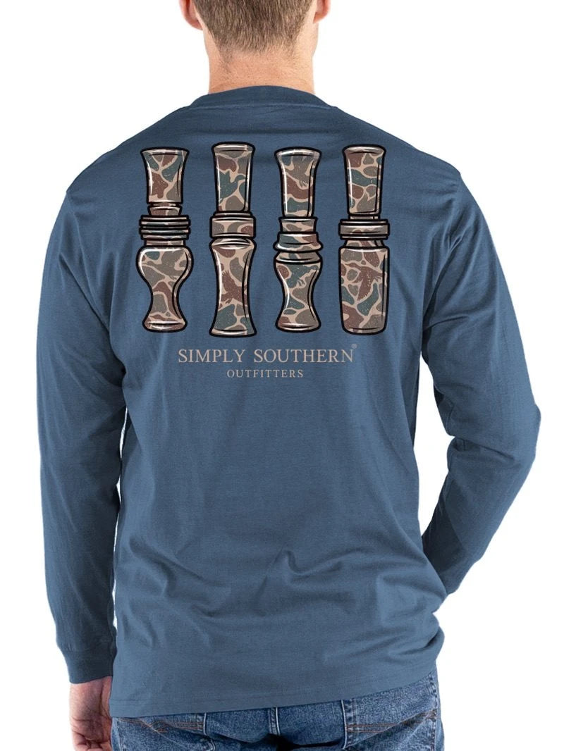 Men's Simply Southern Long Sleeve Duck Calls Shirt