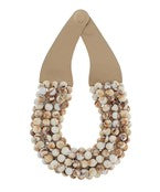 Gemstone Beaded Necklace taupe