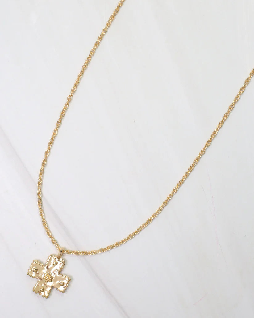 Caroline Hill Rexburg Cross Necklace Gold