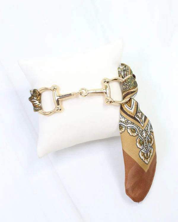 Lana Horsebit Scarf Bracelet Brown