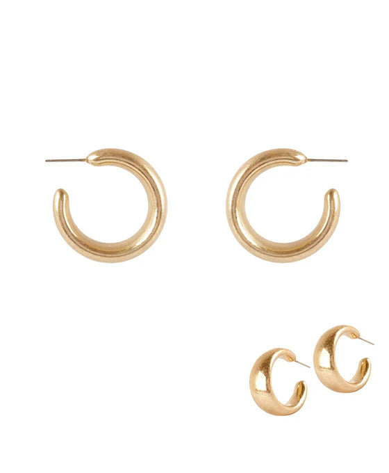 Gold 25mm Metal Hoop Earring