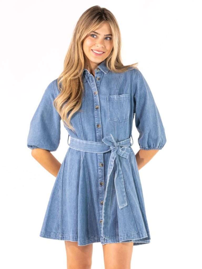 Simply Southern Western Denim Button Up Dress