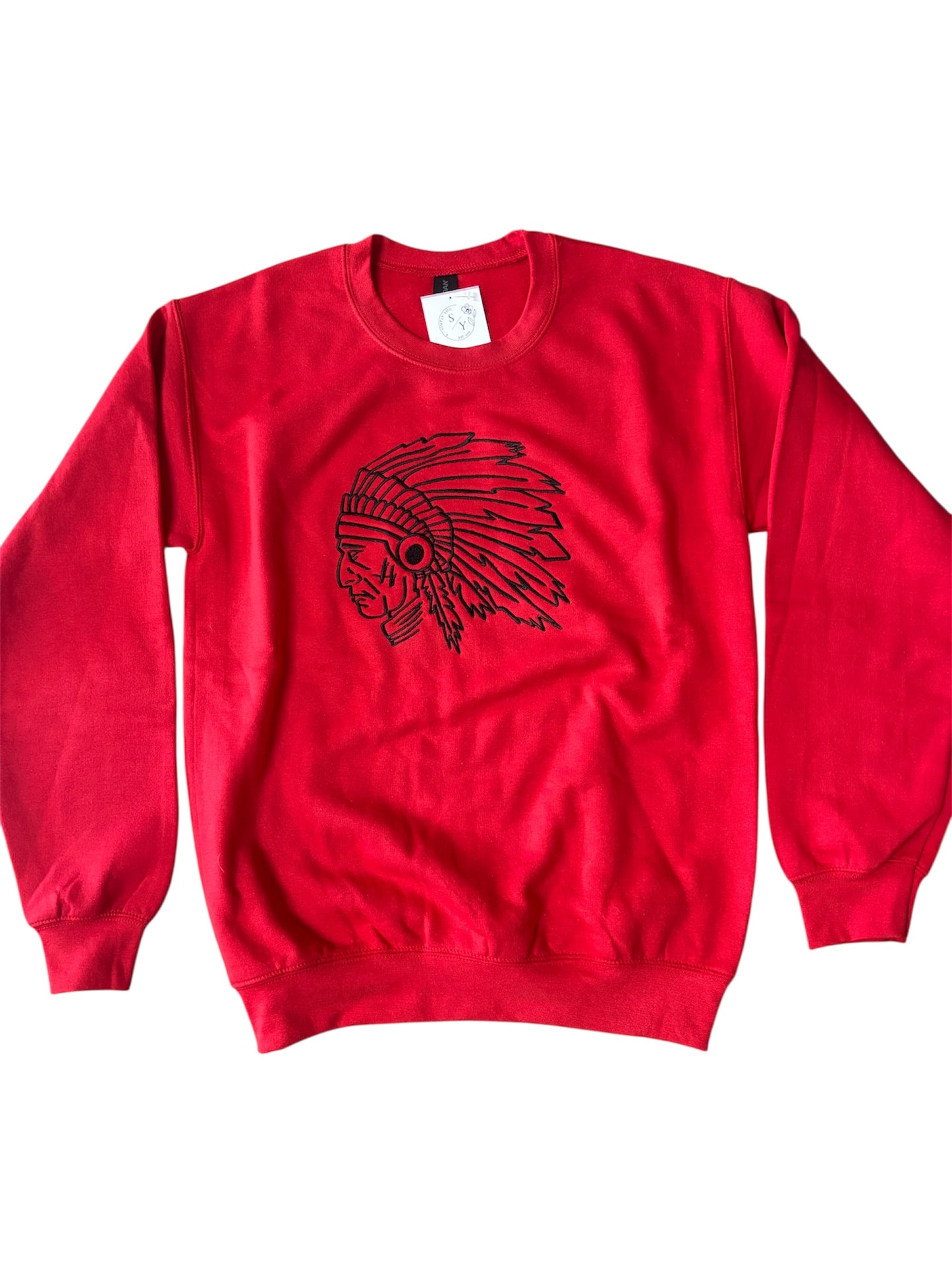 Simply You Indian Embroidered Red Sweatshirt