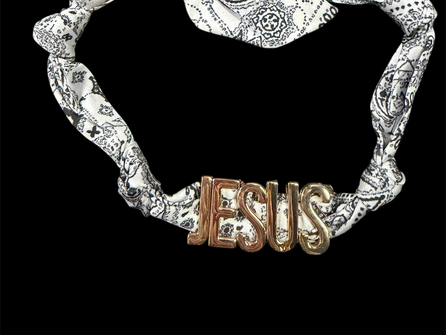 Girlie Girl "JESUS" Charm Scarf Necklace