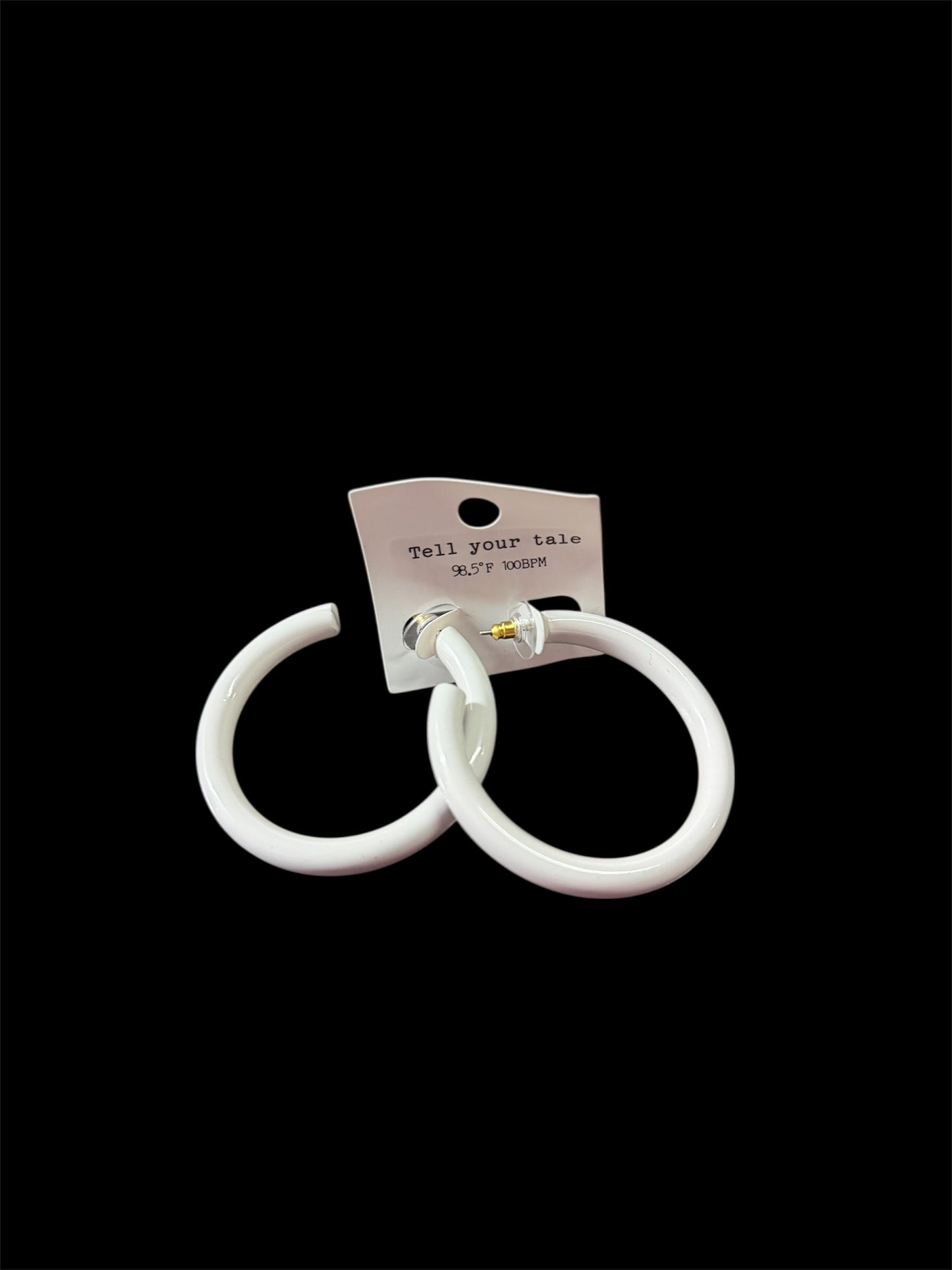 Large White Hoops