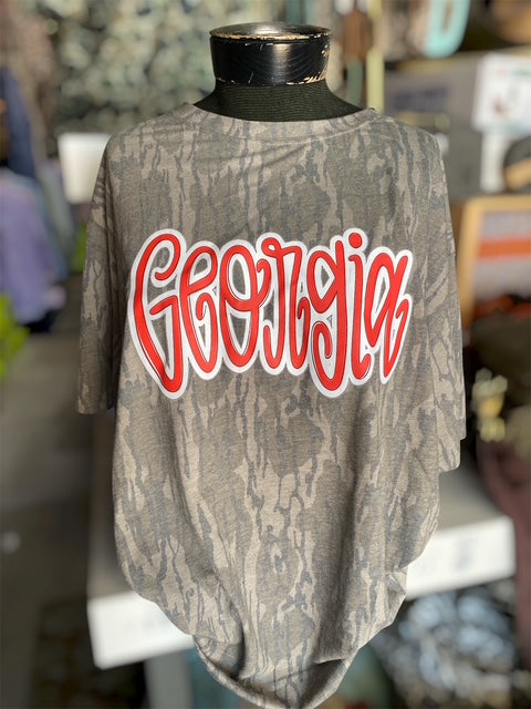 3 Kids & a Press Mossy Oak Red Letter Georgia Tee