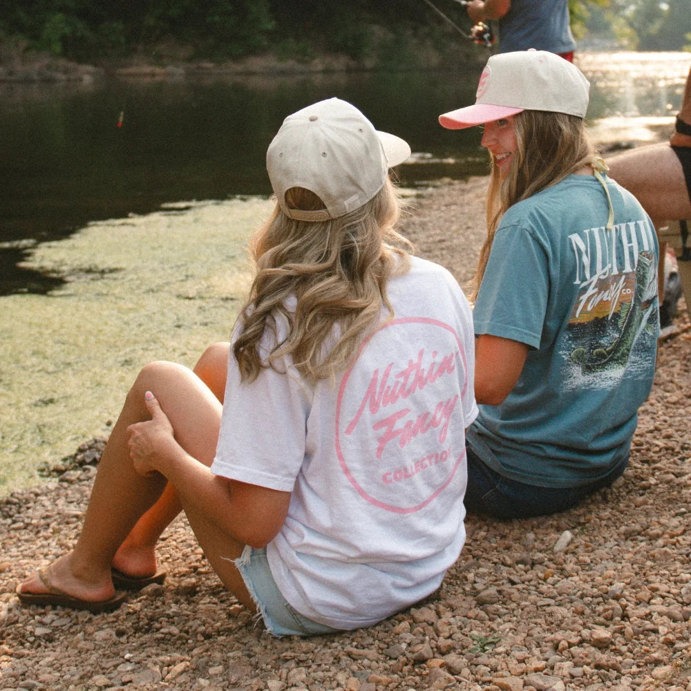 Nuthin Fancy Plain Jane Tee Pink/White