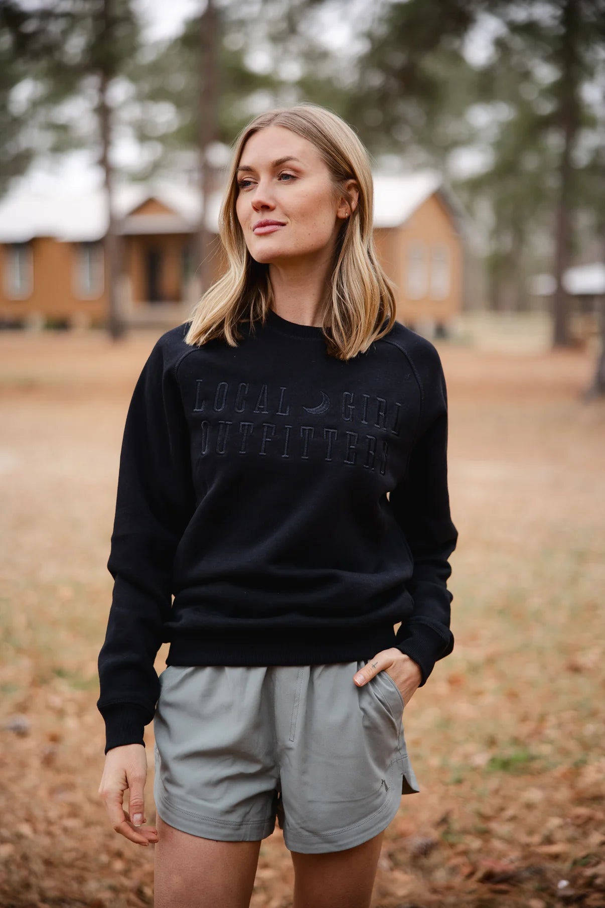 Local Girl Black Moon Cotton Crewneck