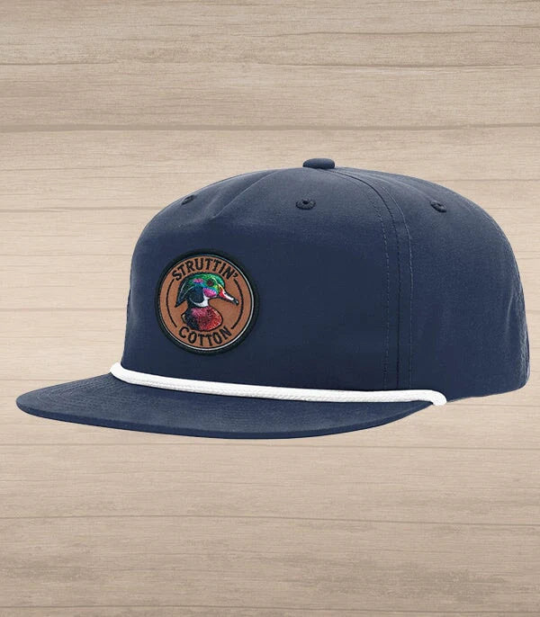 Struttin Cotton Wood Duck Patch Navy Rope Hat