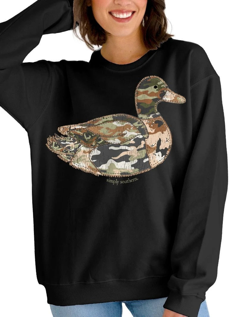 Womens Sweatshirt Black Duck