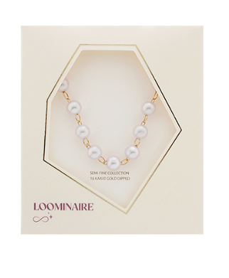 Dainty Cream/Gold Pearl Necklace