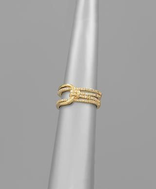 Gold Knot CZ Ring