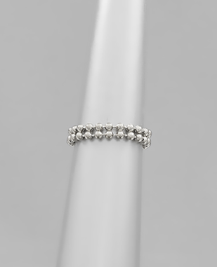 Dainty Double Silver Bead Ring