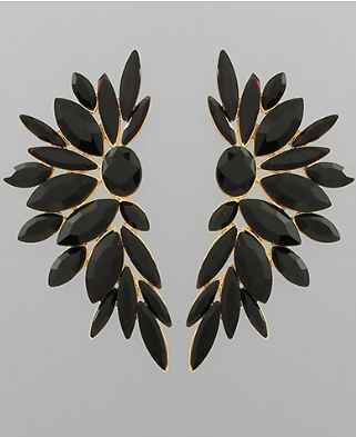Black Diamond Wing Earrings