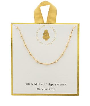 18k Gold Filled Hypoallergenic Beaded Necklace