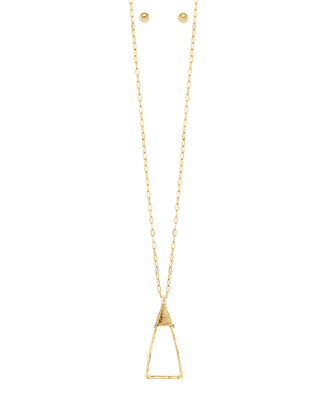 Long Gold Geometric Necklace