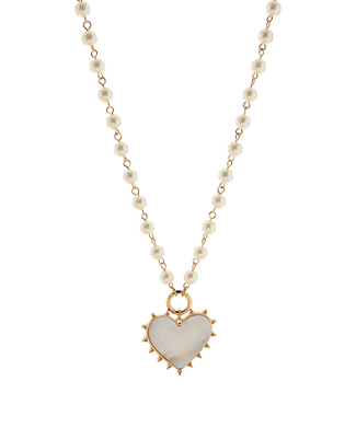 Pearl Beaded Heart Necklace