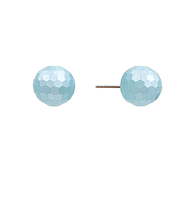 Light Blue Disco Ball Studs