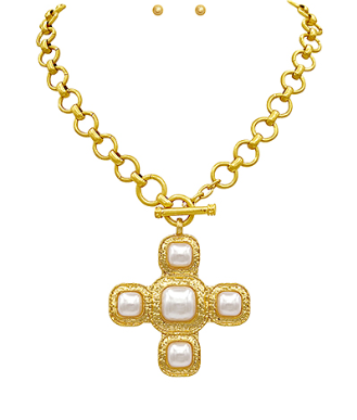Cross w/Stone necklace set
