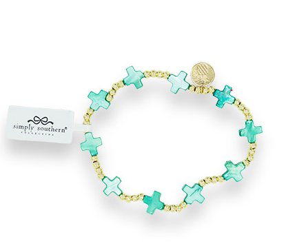 Simply Southern Teal Faith Beaded Bracelet