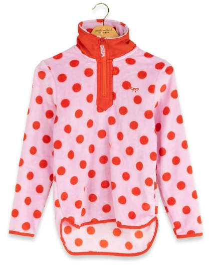 Simply Southern Youth Red/Pink Polka Dot Pullover
