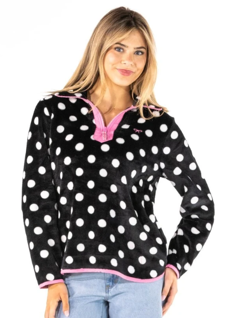 Simply Southern Black/White Polka Dot Pullover