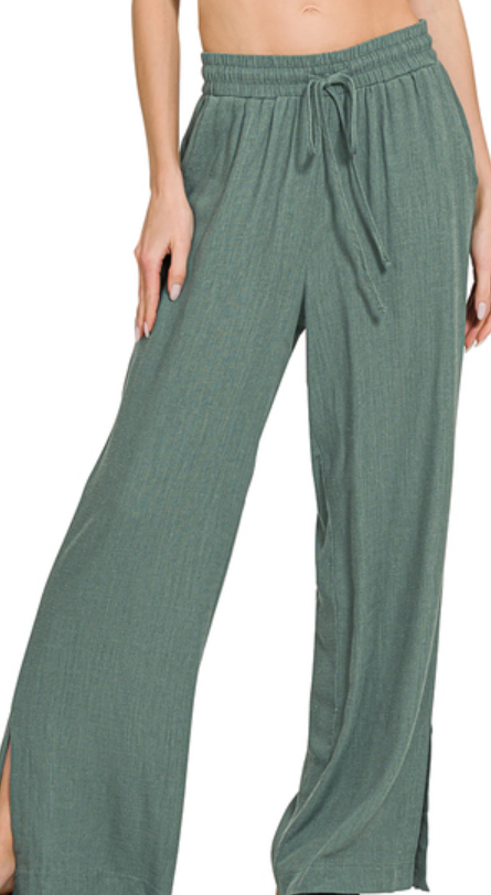 Linen drawstring pants