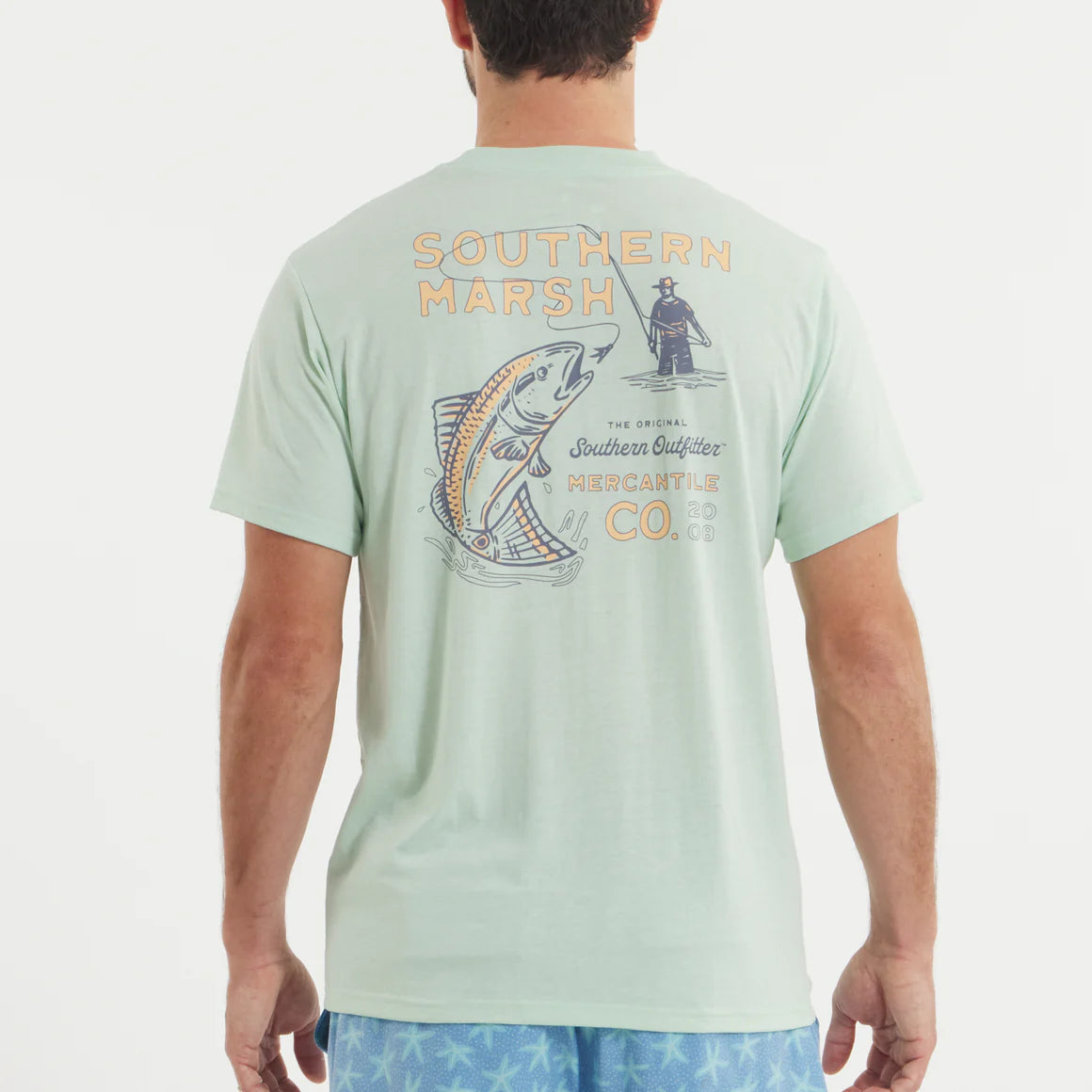 Southern Marsh Seafoam Retro Redfish Tee