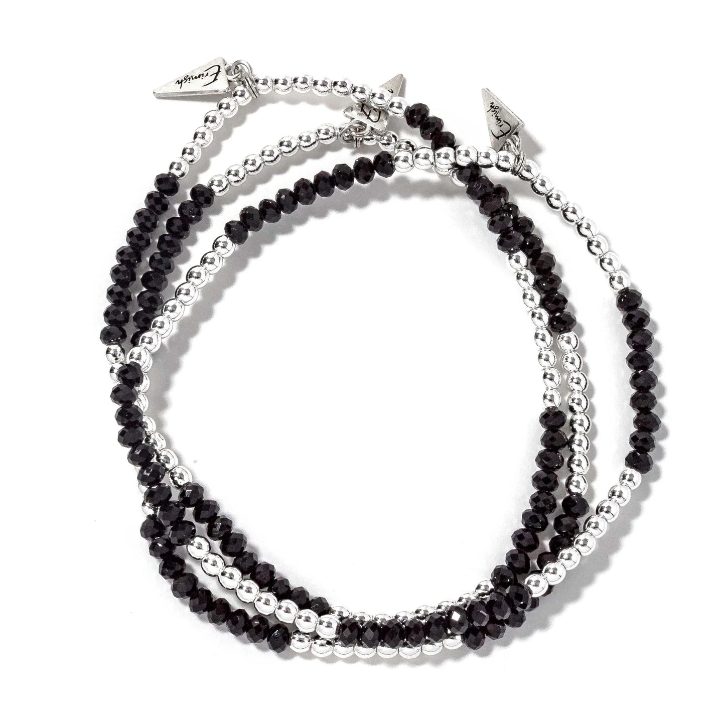 Erimish Twinkle Twinkle Black and Silver Anklet