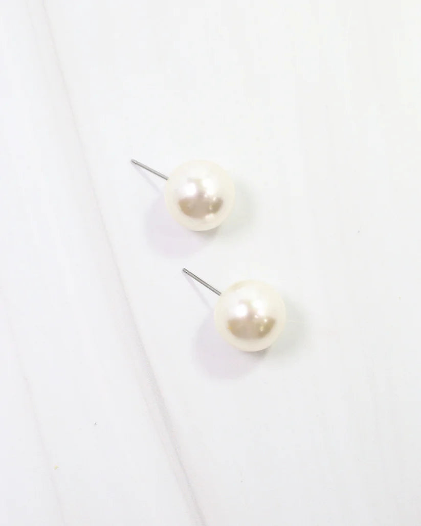 Greenville Pearl Stud Silver