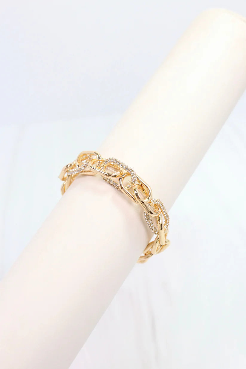 Caroline Hill Currie Link Stretch Bracelet Gold