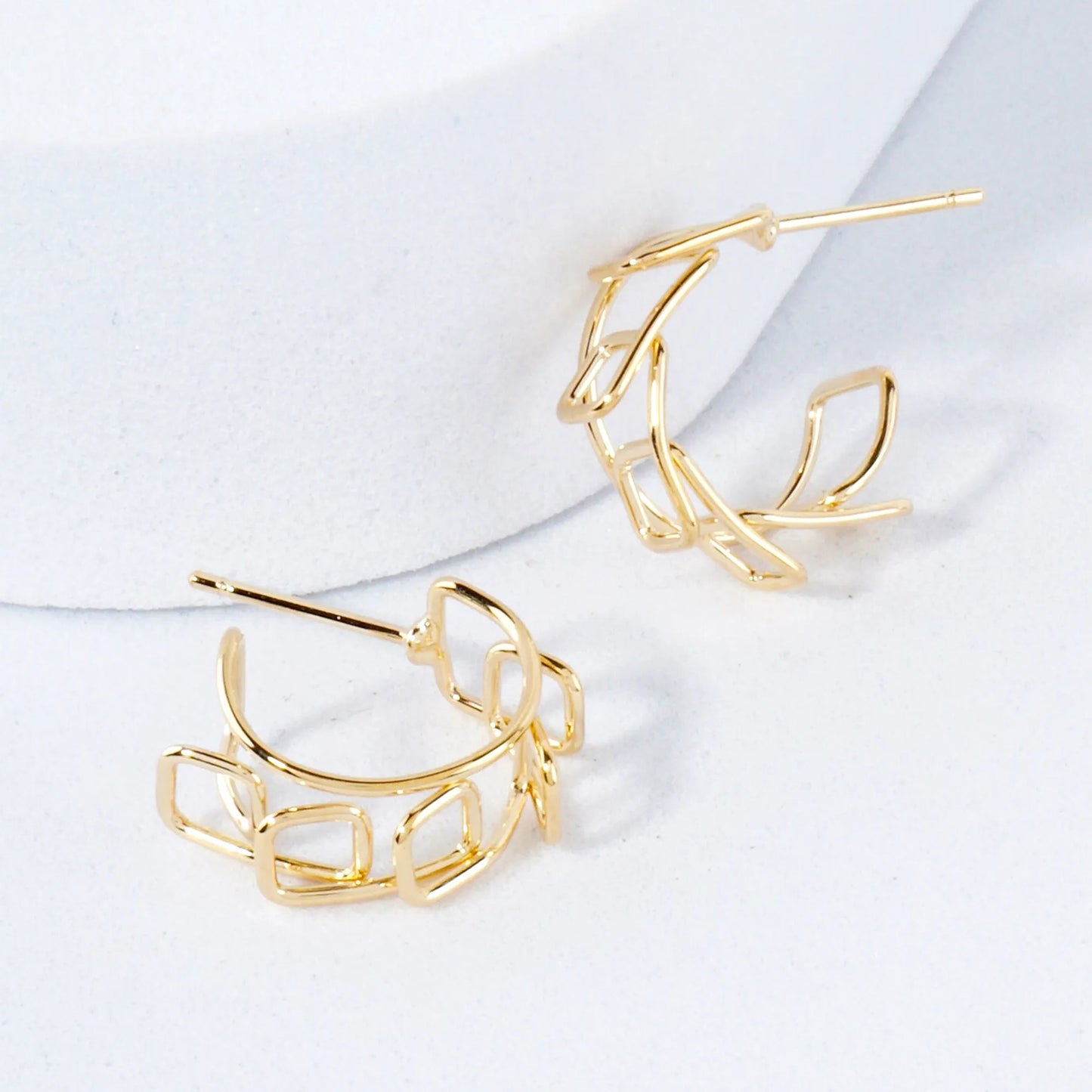 Wire Sculpted 13mm Hoop Earrings