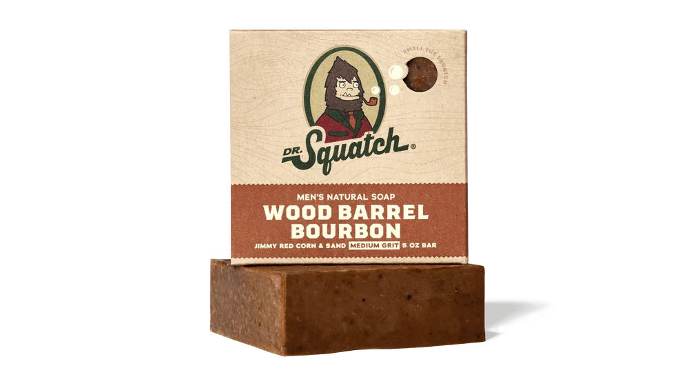 Dr Squatch Wood Barrel Bourbon Bar Soap