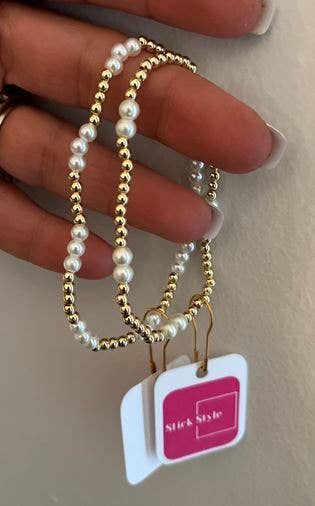 Gold Filled & Pearl Bracelet - water proof/ non-tarnish