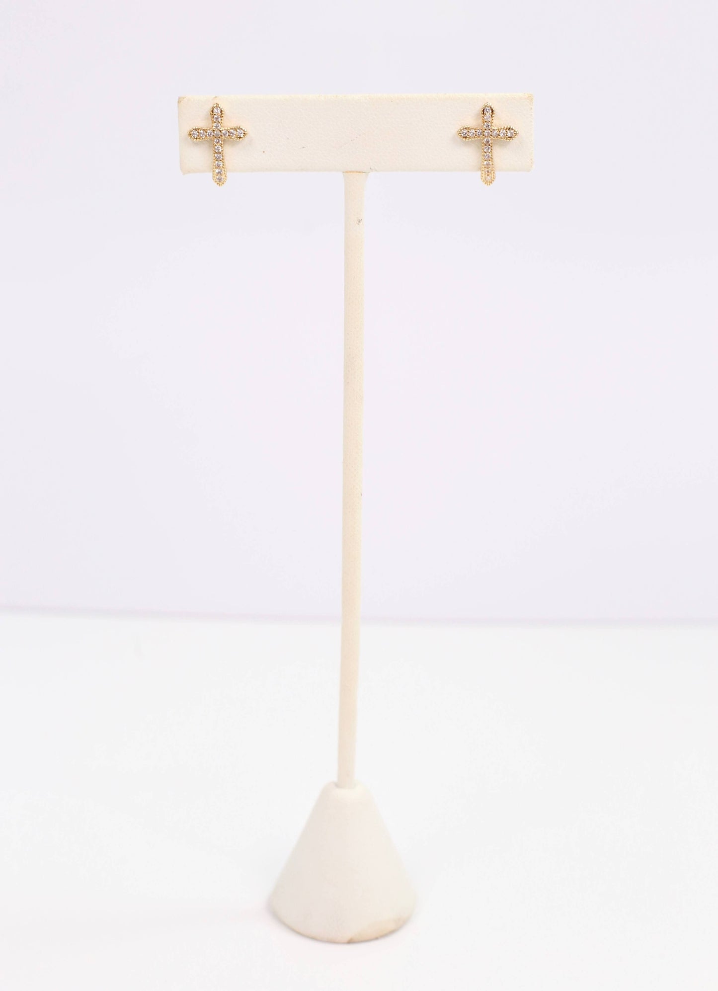 Eddison CZ Cross Earring GOLD