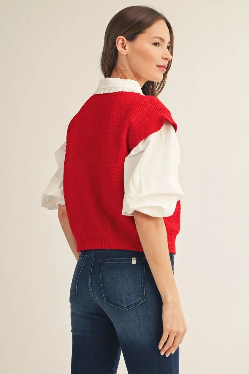 The Ruby Drop Shoulder Sweater vest