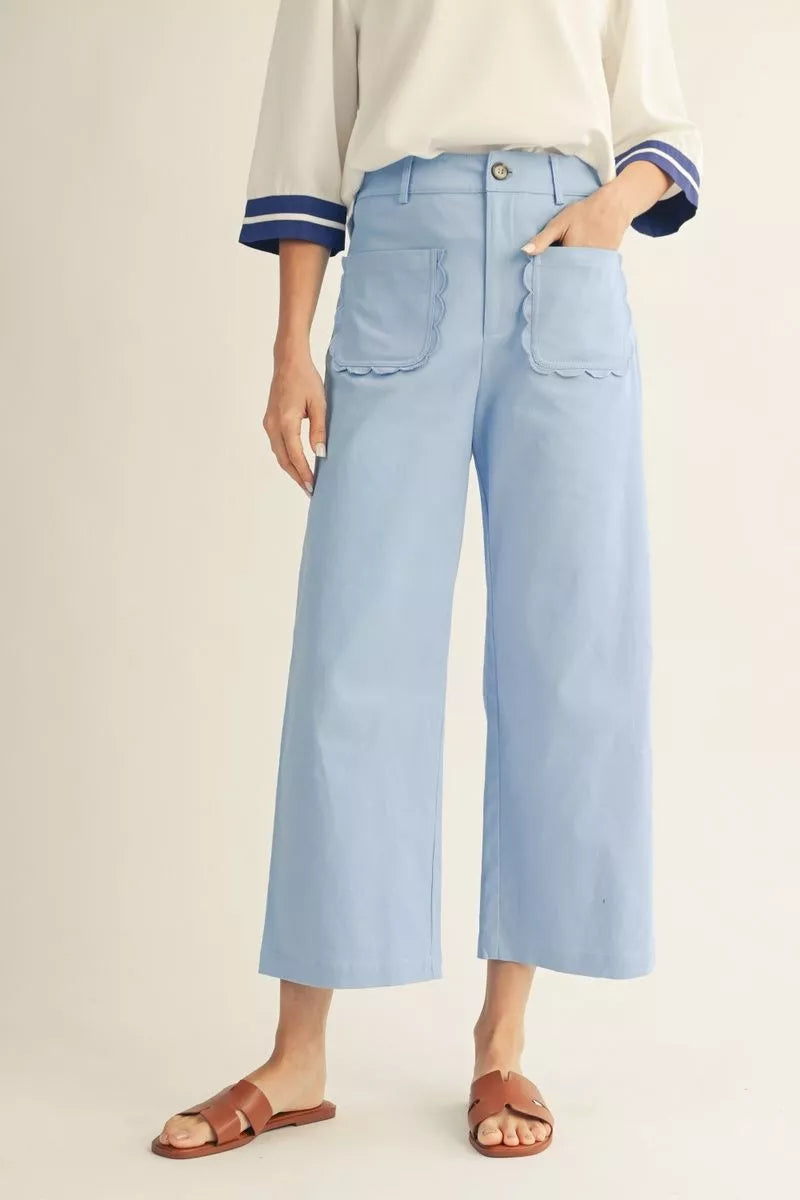 The Liza light blue scalloped pants