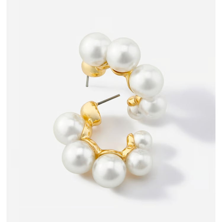 Oversized Pearl Hoop Earrings