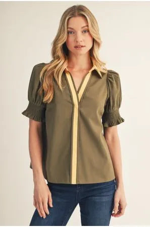 The Stacy Olive Blouse