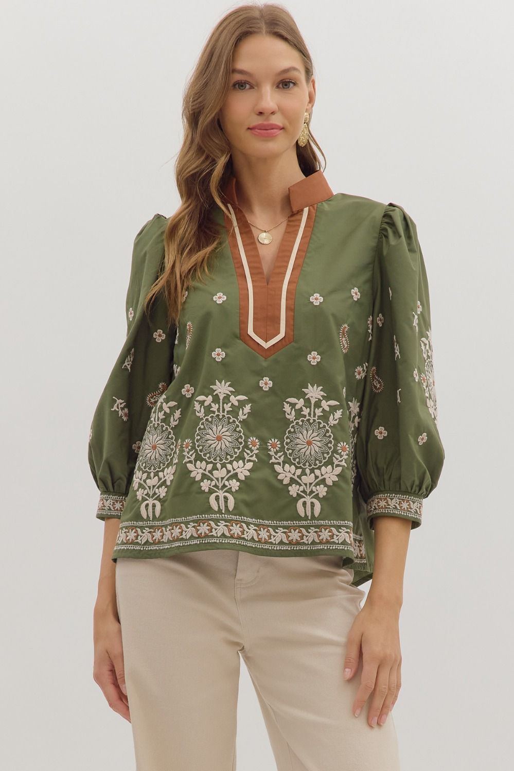 The Auroura Floral Embroidered Top
