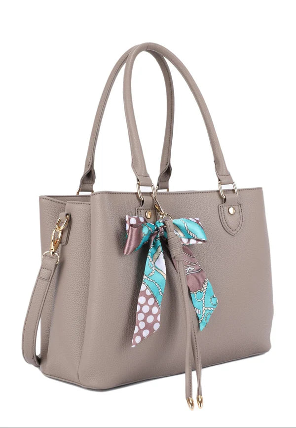 Stone Jia Three Compartment Satchel With Bow