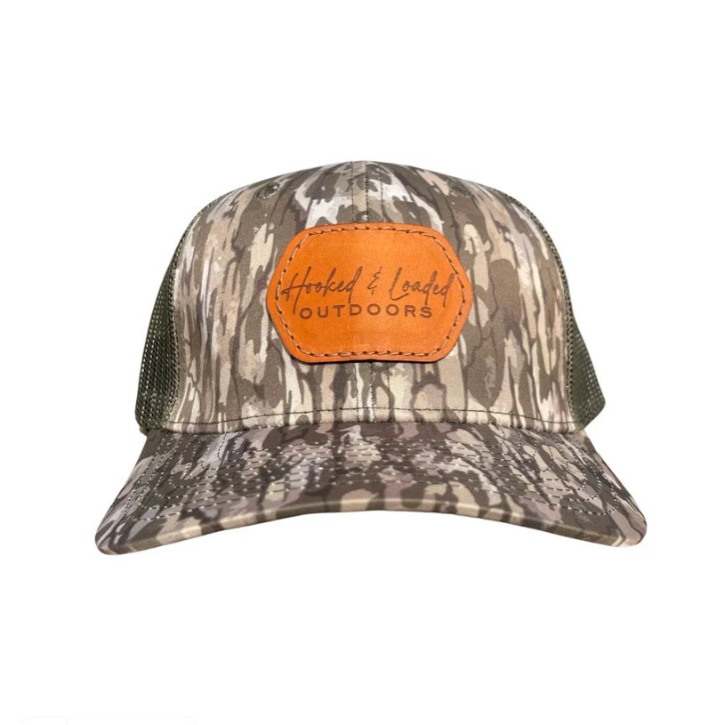 Hooked and Loaded Leather Patch Swamp Snapback