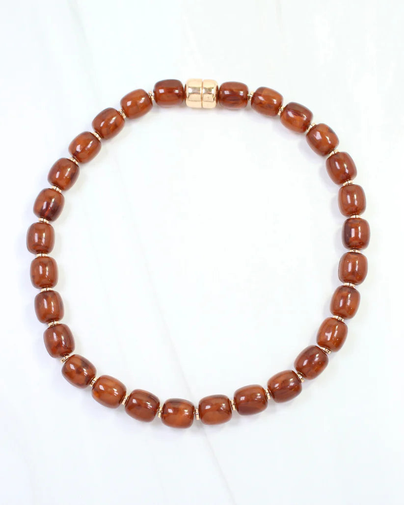 Karsyn Beaded Magnetic Necklace Brown