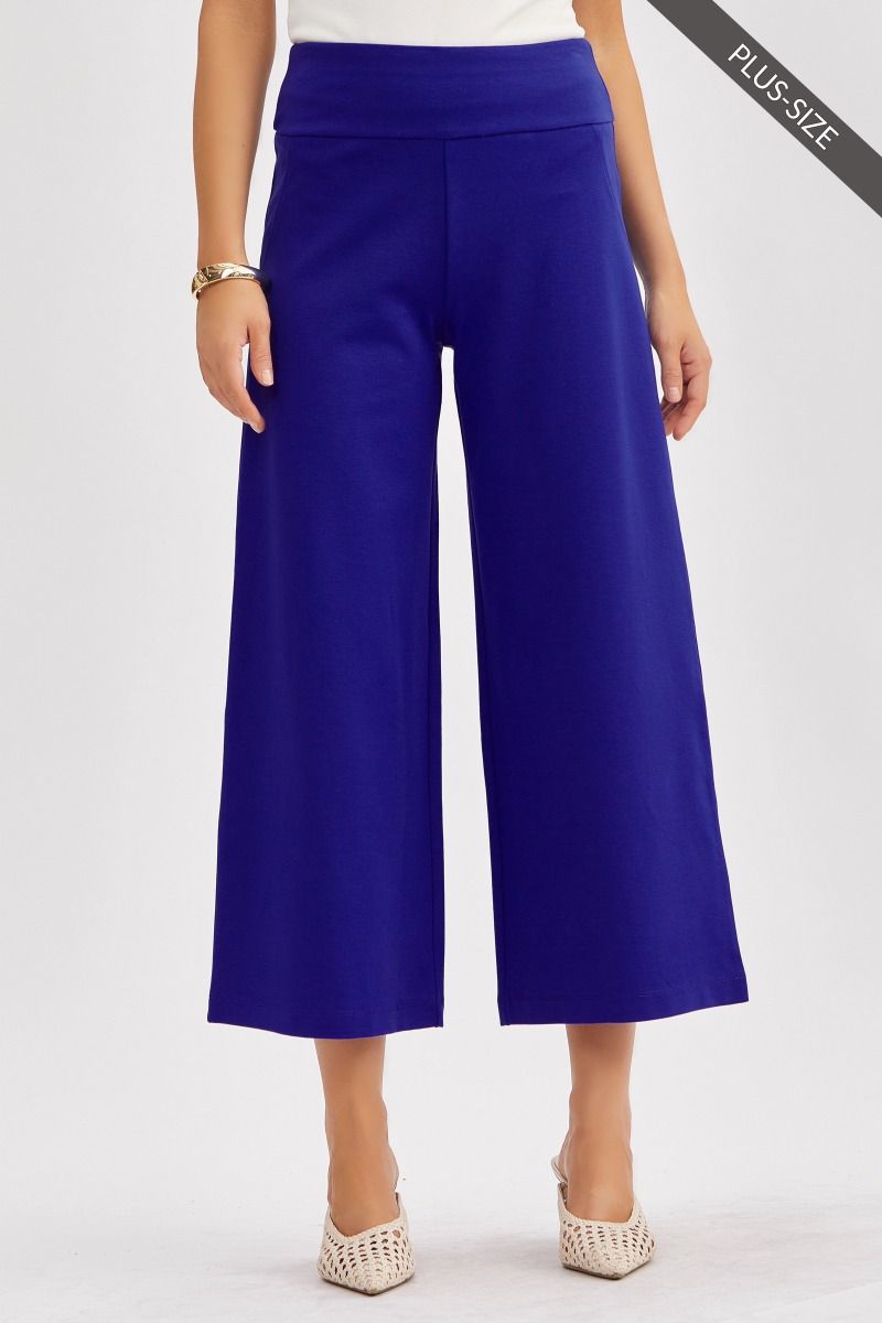 Plus Magic Wide Cropped Pants in French Royal