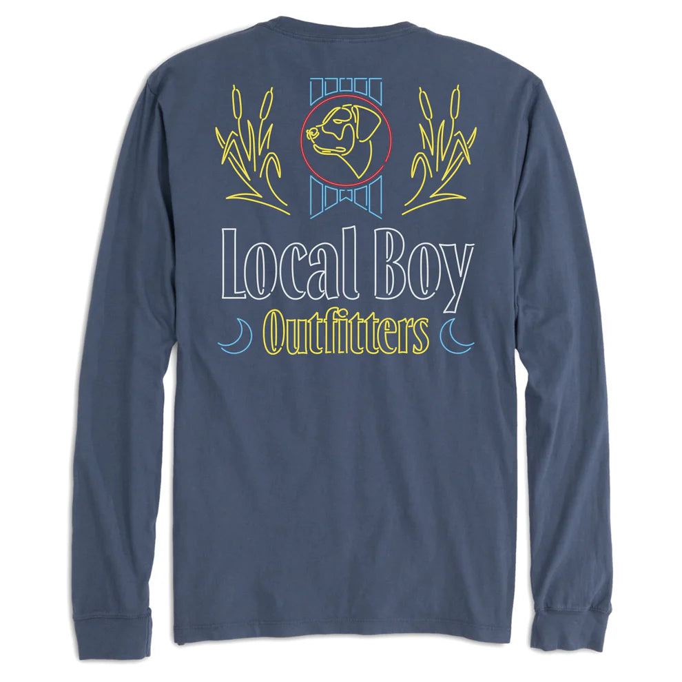 Local Boy Neon Light Long Sleve China Blue Tee