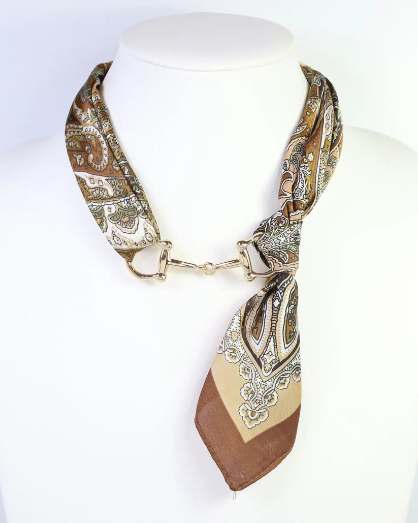 Lana Horsebit Scarf Necklace Brown